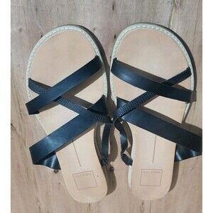 Dolce Vita Women's Size 8M Nebi Black Strappy Slide Sandal Summer